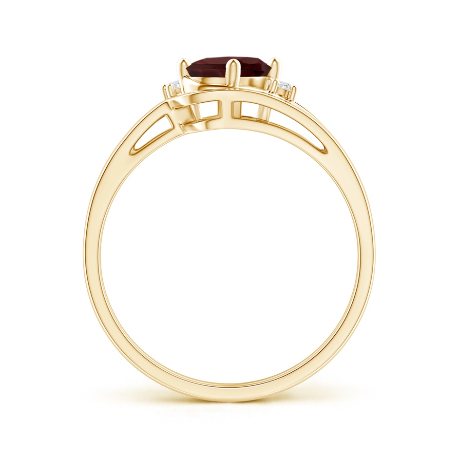 7x5mm AA Split Shank Garnet Engagement Ring with Wedding Band in Yellow Gold side 199