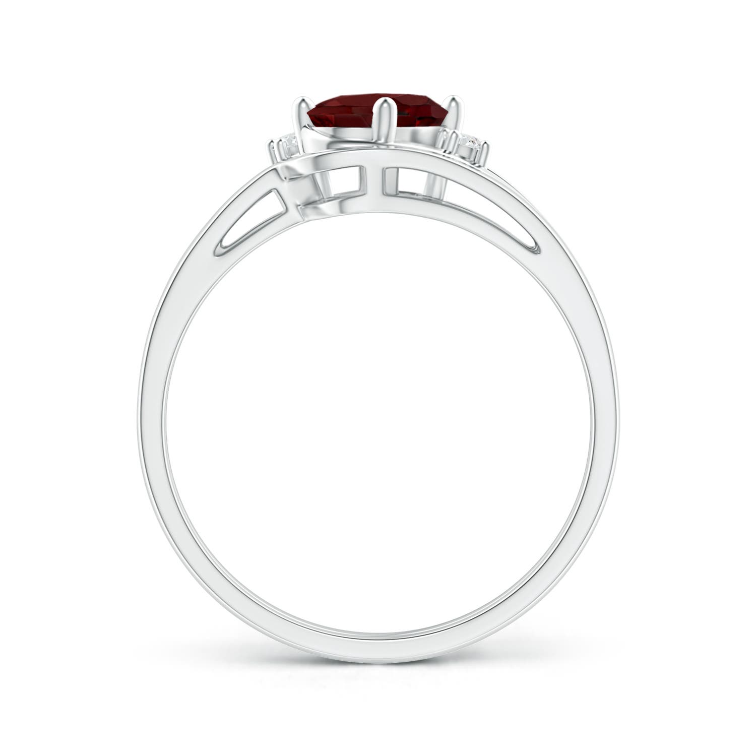 AAA - Garnet / 0.93 CT / 14 KT White Gold