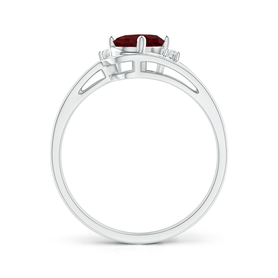 7x5mm AAA Split Shank Garnet Engagement Ring with Wedding Band in White Gold side 199