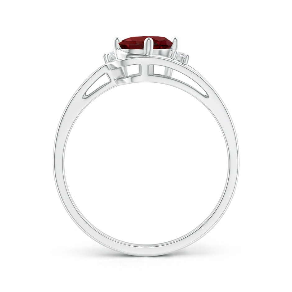 7x5mm AAAA Split Shank Garnet Engagement Ring with Wedding Band in P950 Platinum side 199