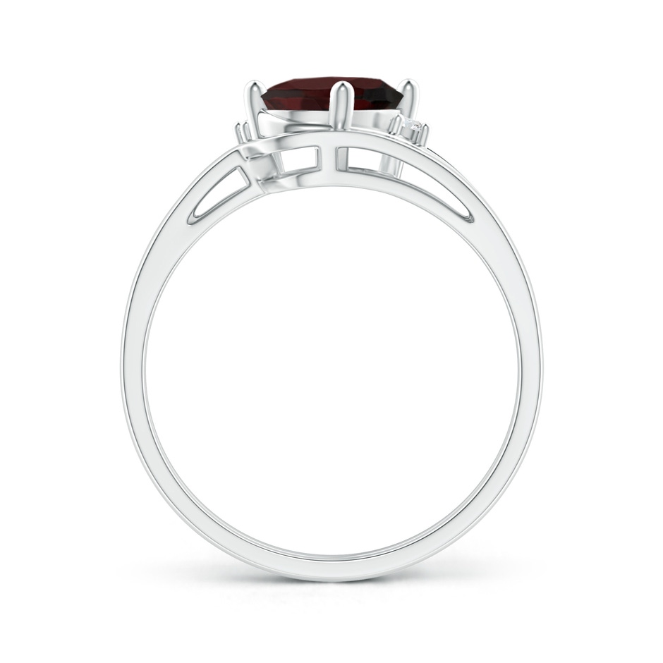 8x6mm A Split Shank Garnet Engagement Ring with Wedding Band in S999 Silver side 199