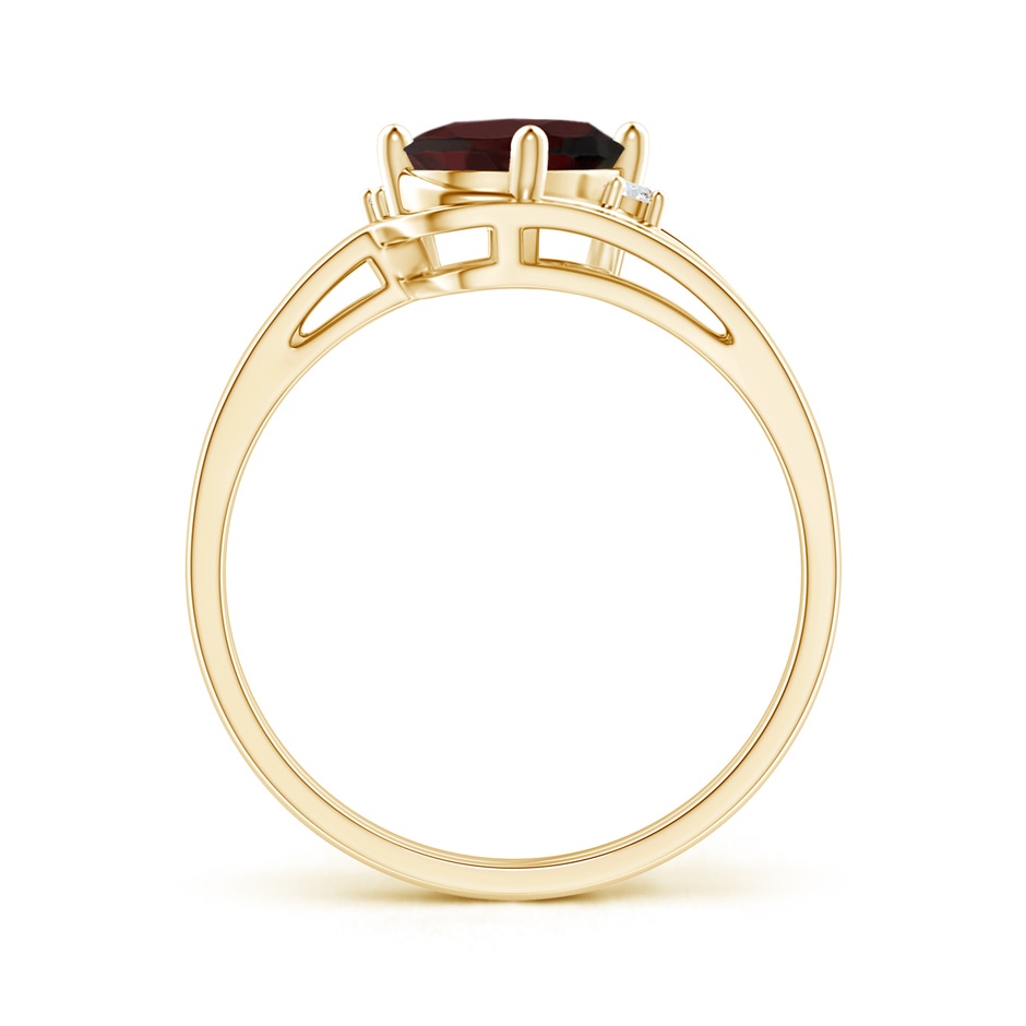 8x6mm A Split Shank Garnet Engagement Ring with Wedding Band in Yellow Gold side 199