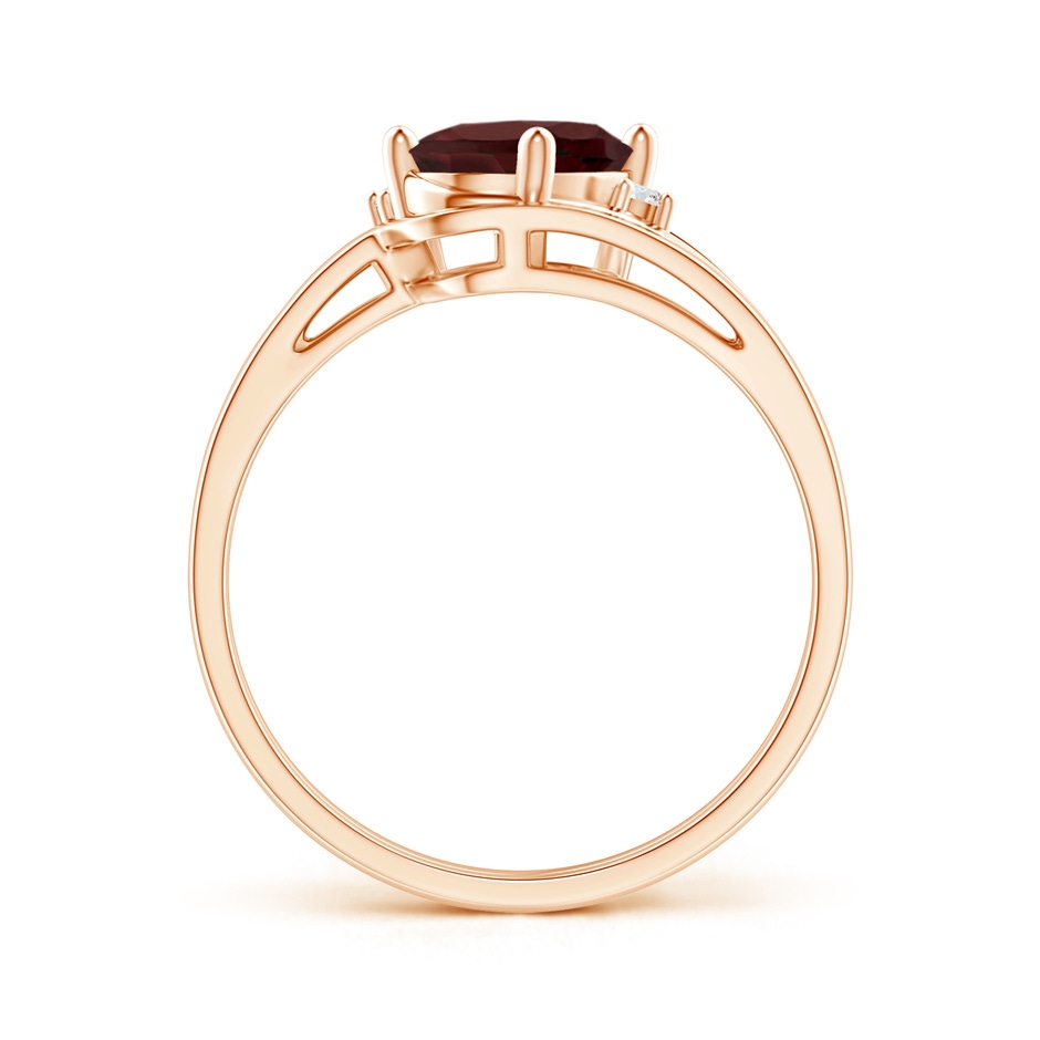 8x6mm AA Split Shank Garnet Engagement Ring with Wedding Band in Rose Gold side 199