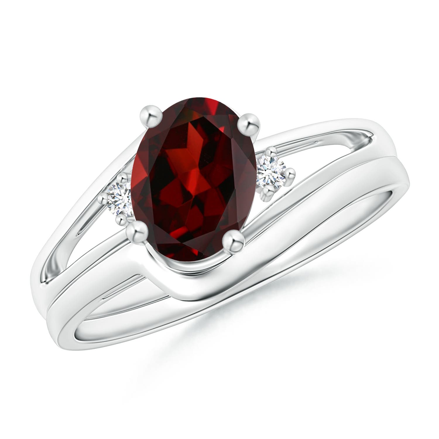 AAA - Garnet / 1.5 CT / 14 KT White Gold