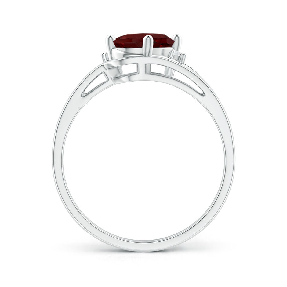 8x6mm AAA Split Shank Garnet Engagement Ring with Wedding Band in White Gold side 199