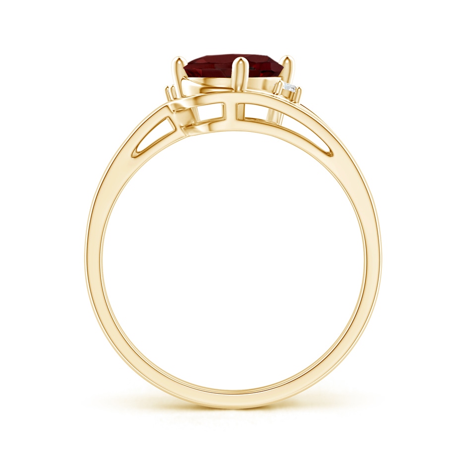 8x6mm AAA Split Shank Garnet Engagement Ring with Wedding Band in Yellow Gold side 199