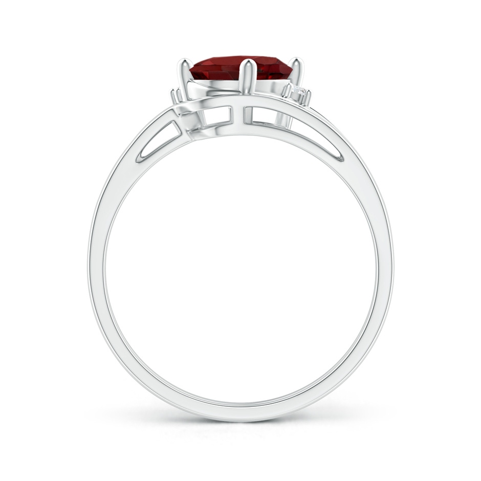 8x6mm AAAA Split Shank Garnet Engagement Ring with Wedding Band in S999 Silver side 199