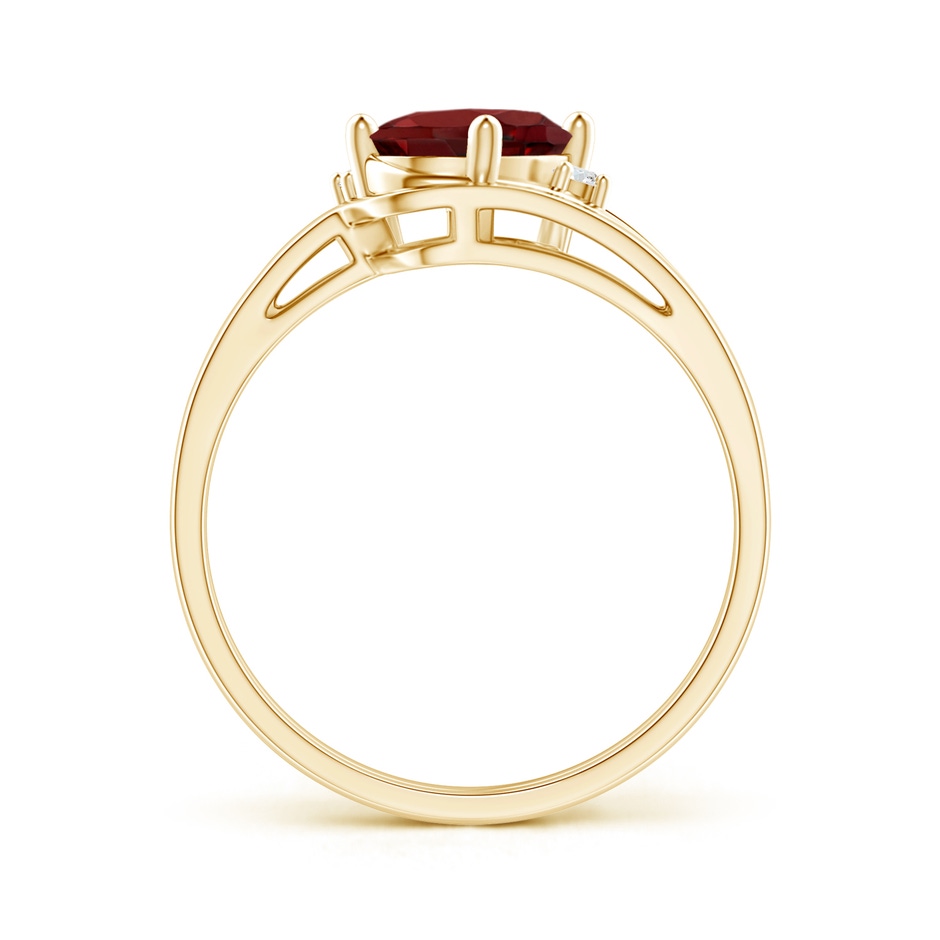 8x6mm AAAA Split Shank Garnet Engagement Ring with Wedding Band in Yellow Gold side 199