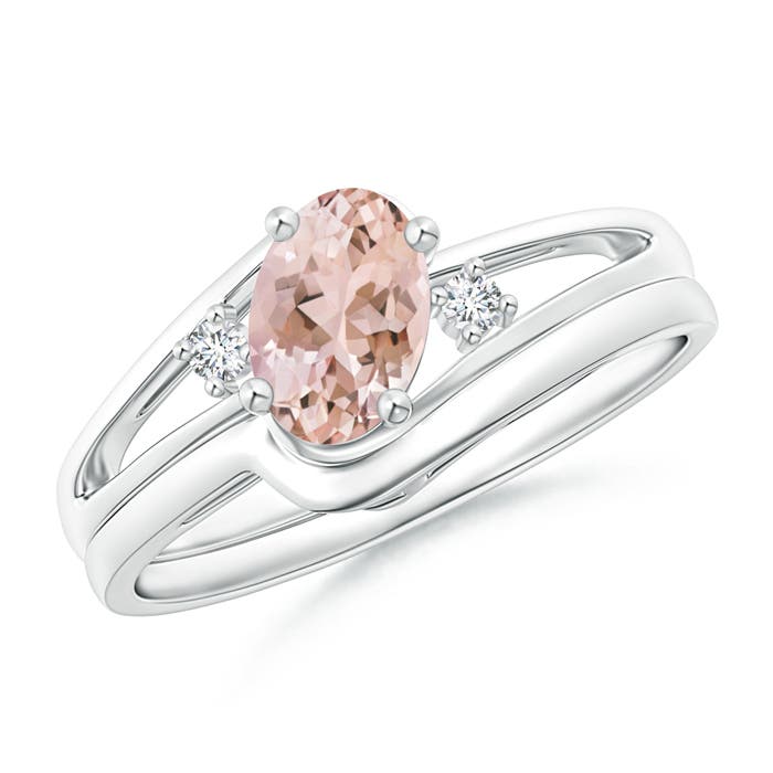 AAAA - Morganite / 0.73 CT / 14 KT White Gold