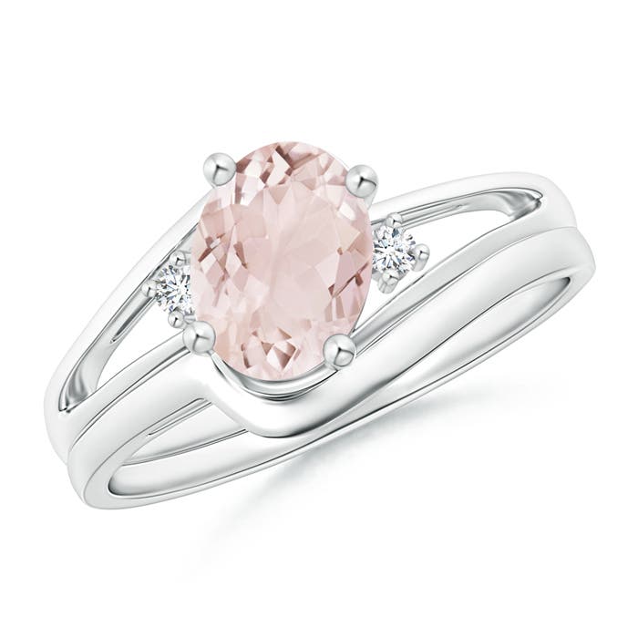 A - Morganite / 1.15 CT / 14 KT White Gold