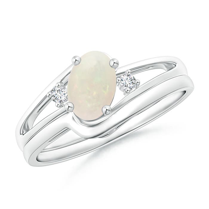 A - Opal / 0.48 CT / 14 KT White Gold