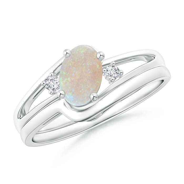 AA - Opal / 0.48 CT / 14 KT White Gold