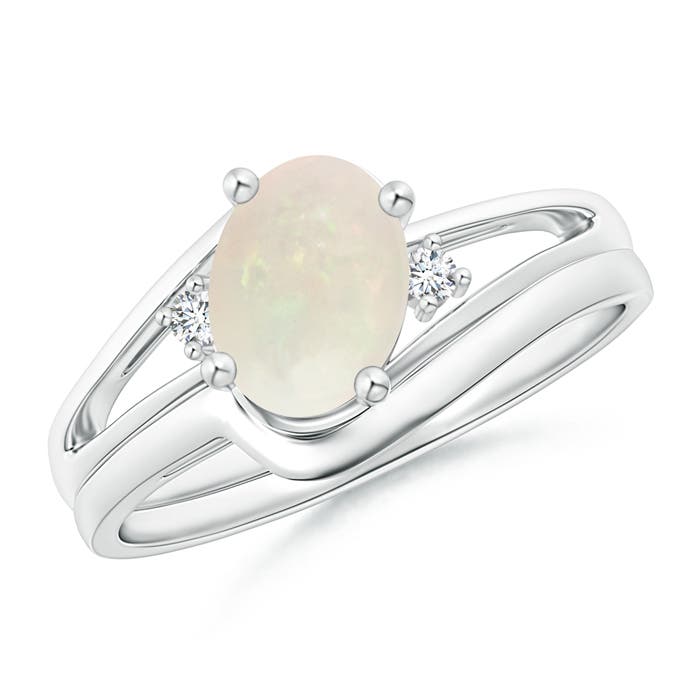 A - Opal / 0.85 CT / 14 KT White Gold