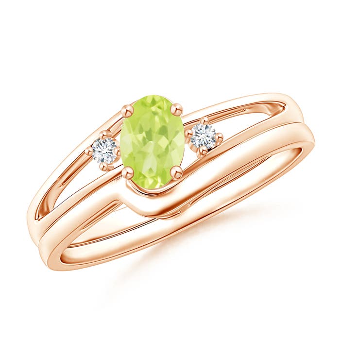 A - Peridot / 0.5 CT / 14 KT Rose Gold