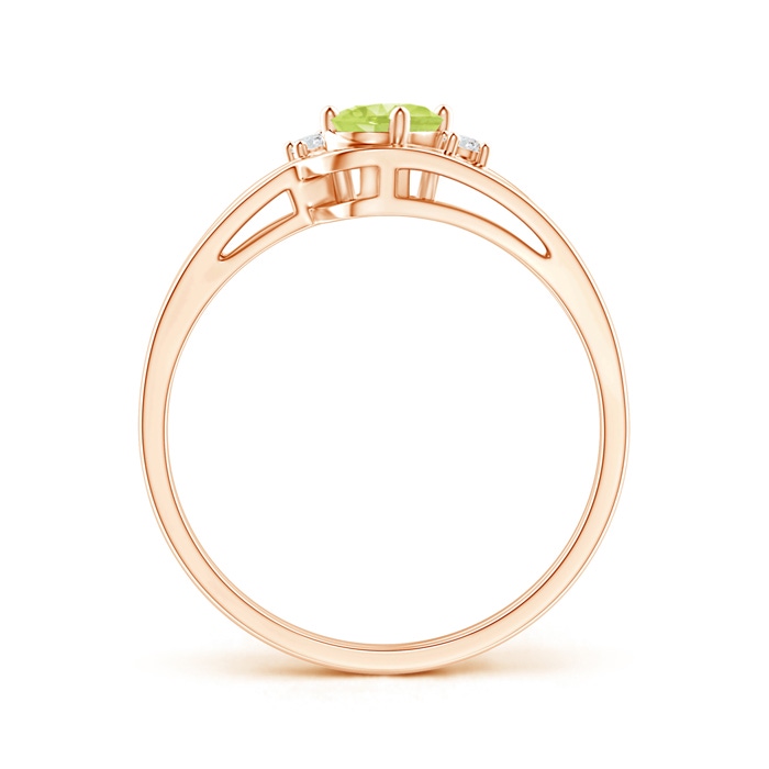 6x4mm A Split Shank Peridot Engagement Ring with Wedding Band in Rose Gold product image