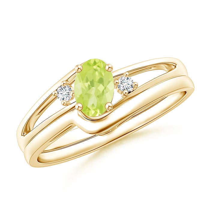 A - Peridot / 0.5 CT / 14 KT Yellow Gold