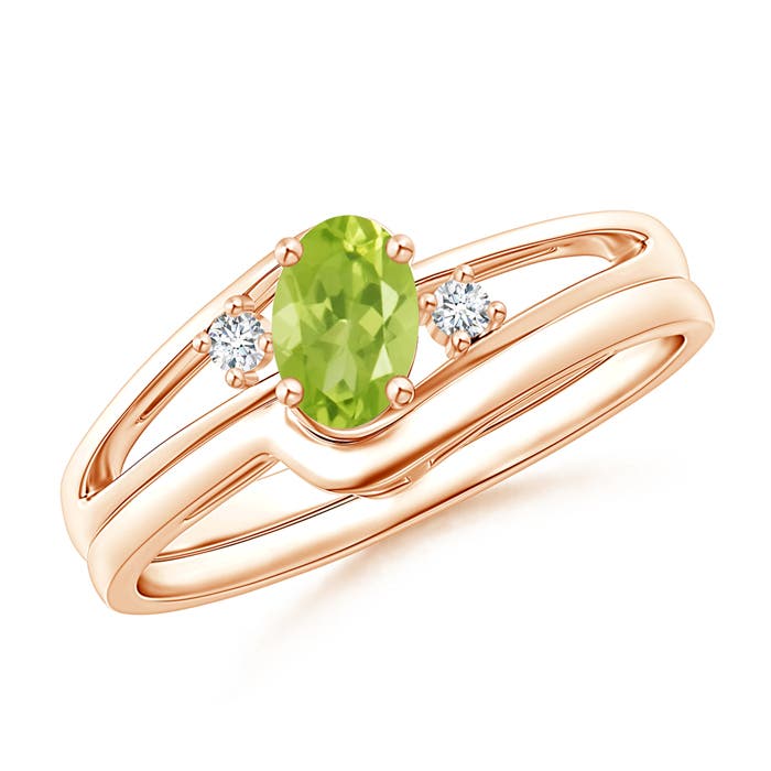 AA - Peridot / 0.5 CT / 14 KT Rose Gold