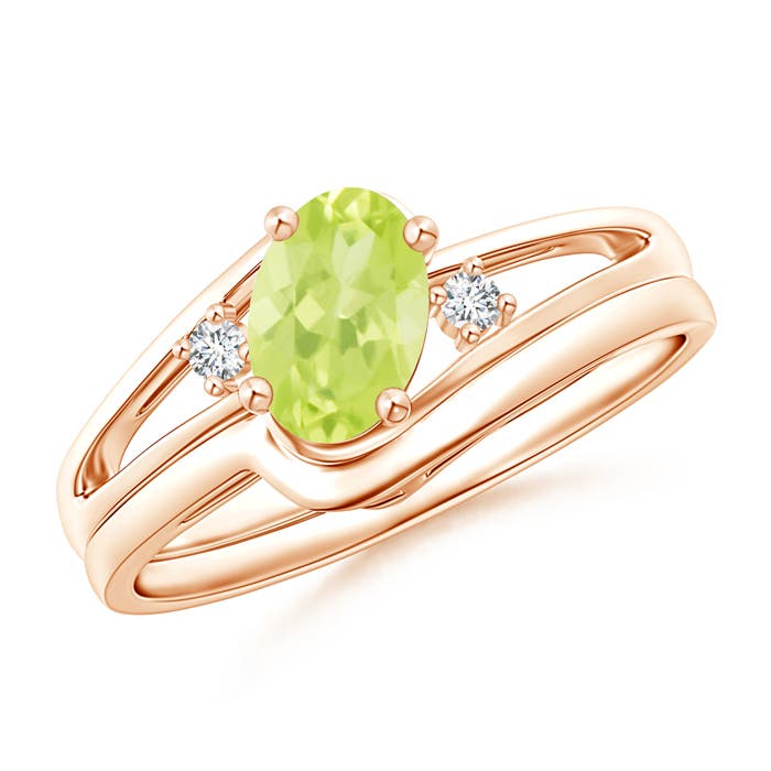 A - Peridot / 0.88 CT / 14 KT Rose Gold