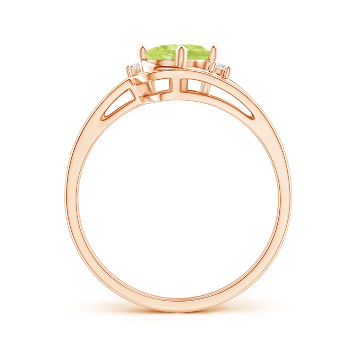 7x5mm A Split Shank Peridot Engagement Ring with Wedding Band in Rose Gold product image