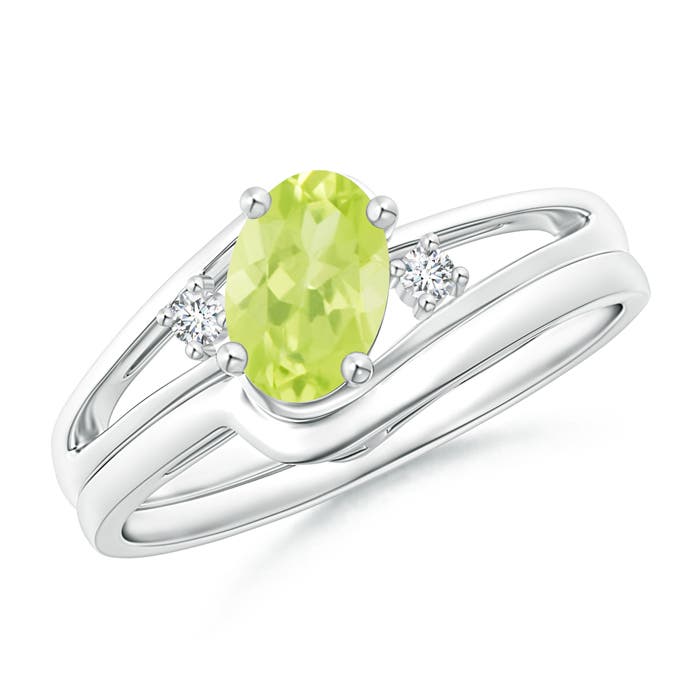 A - Peridot / 0.88 CT / 14 KT White Gold