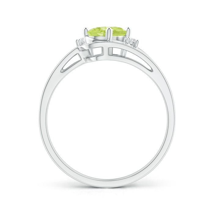 7x5mm A Split Shank Peridot Engagement Ring with Wedding Band in White Gold product image