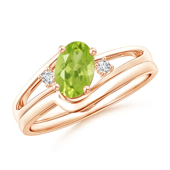 AA - Peridot / 0.88 CT / 14 KT Rose Gold