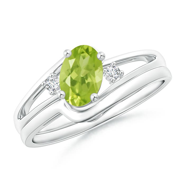 AA - Peridot / 0.88 CT / 14 KT White Gold