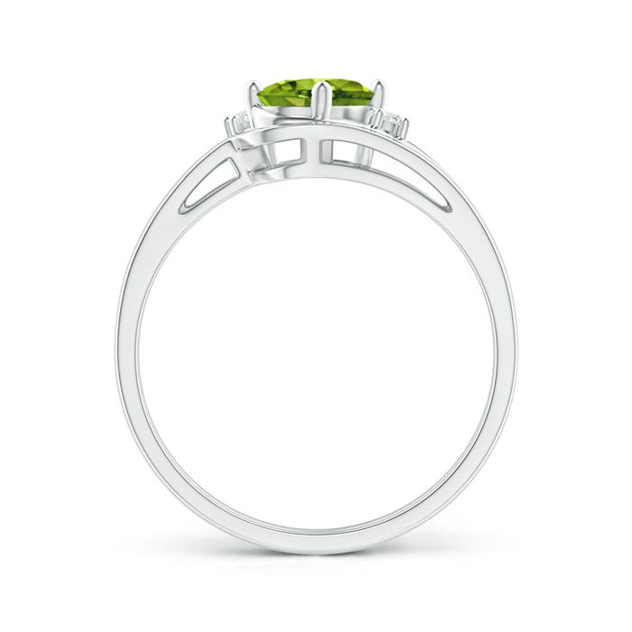 AAAA - Peridot / 0.88 CT / 14 KT White Gold