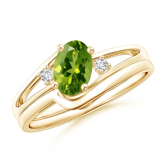 AAAA - Peridot / 0.88 CT / 14 KT Yellow Gold