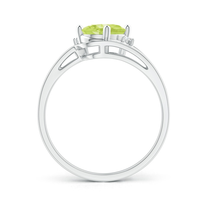 8x6mm A Split Shank Peridot Engagement Ring with Wedding Band in P950 Platinum product image