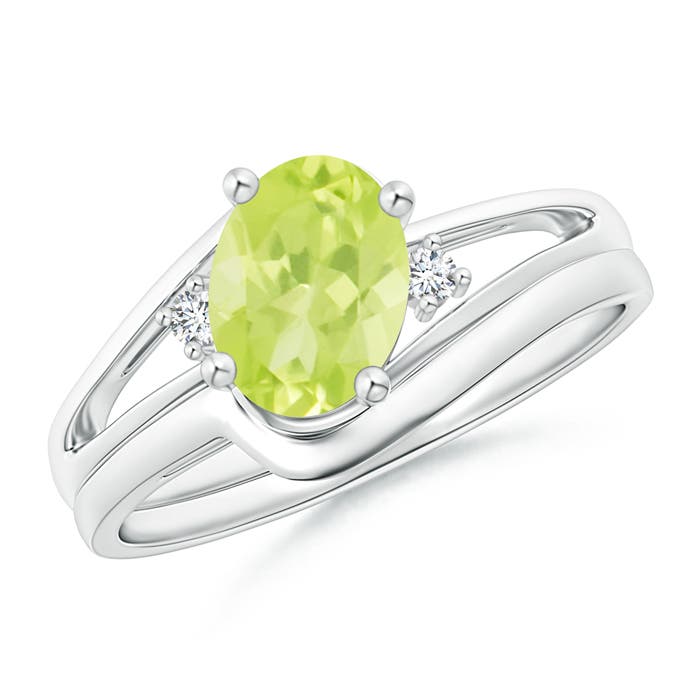 A - Peridot / 1.4 CT / 14 KT White Gold