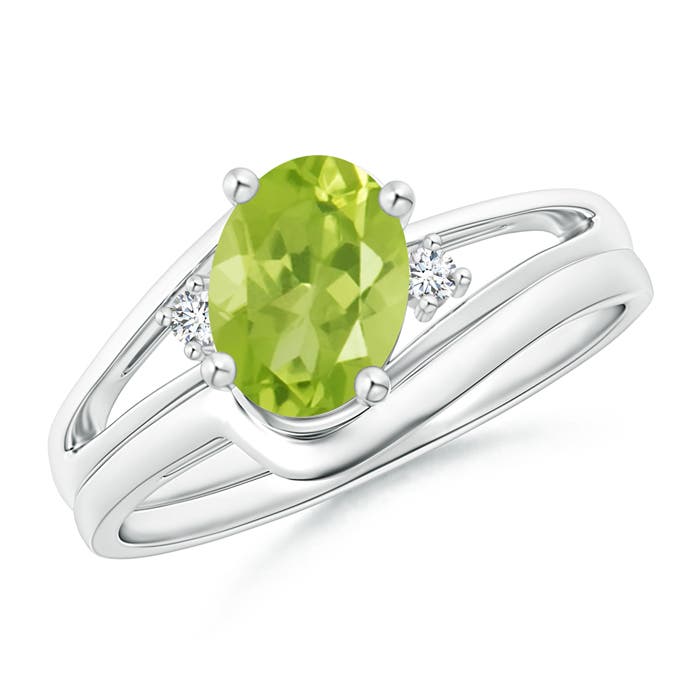 AA - Peridot / 1.4 CT / 14 KT White Gold