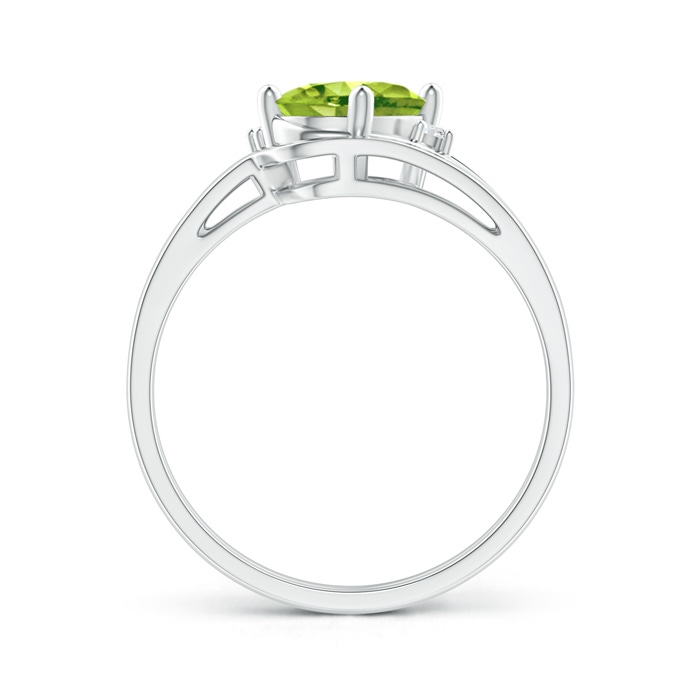 8x6mm AAA Split Shank Peridot Engagement Ring with Wedding Band in P950 Platinum product image