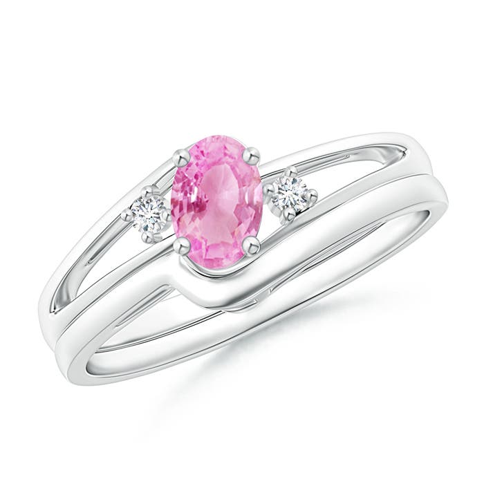 A - Pink Sapphire / 0.57 CT / 14 KT White Gold