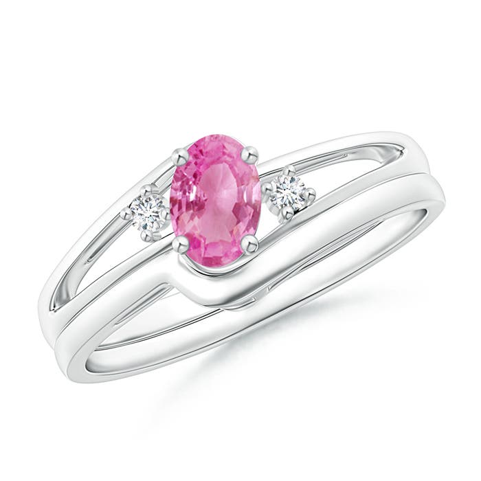 AA - Pink Sapphire / 0.57 CT / 14 KT White Gold