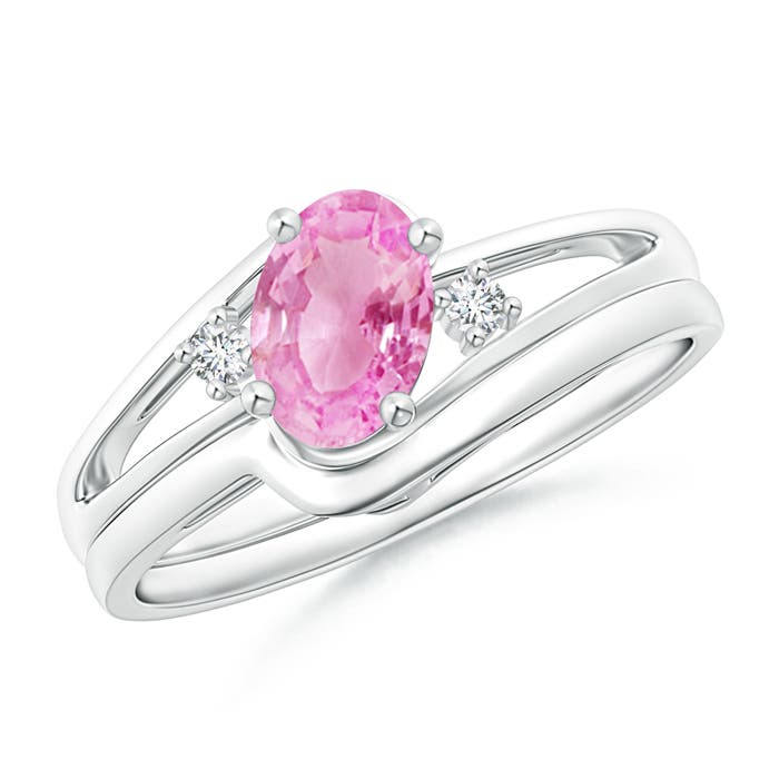 A - Pink Sapphire / 0.88 CT / 14 KT White Gold