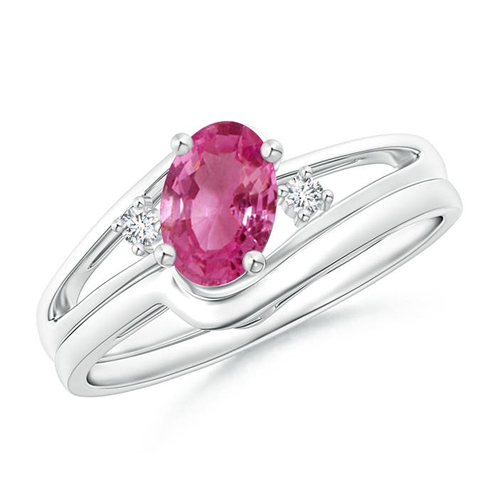 AAAA - Pink Sapphire / 0.88 CT / 14 KT White Gold