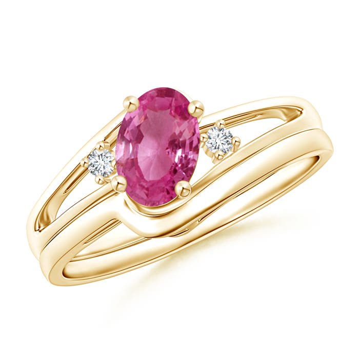 AAAA - Pink Sapphire / 0.88 CT / 14 KT Yellow Gold