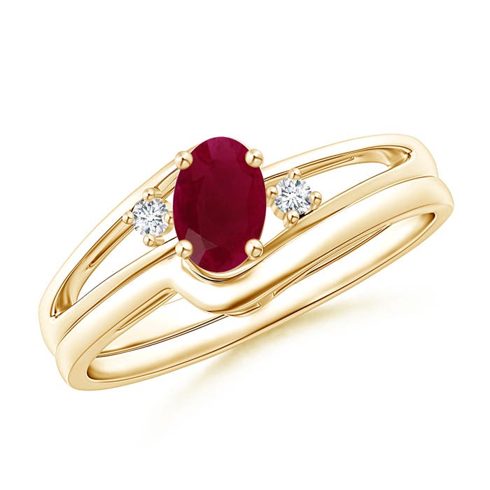 A - Ruby / 0.62 CT / 14 KT Yellow Gold