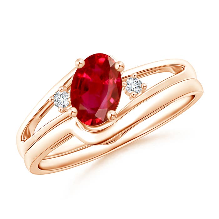 AAA - Ruby / 1.03 CT / 14 KT Rose Gold