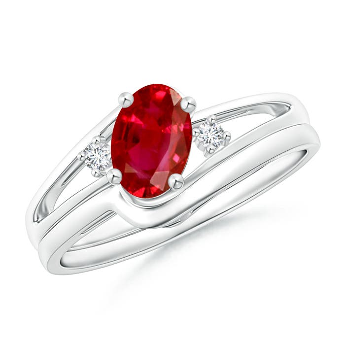 AAA - Ruby / 1.03 CT / 14 KT White Gold