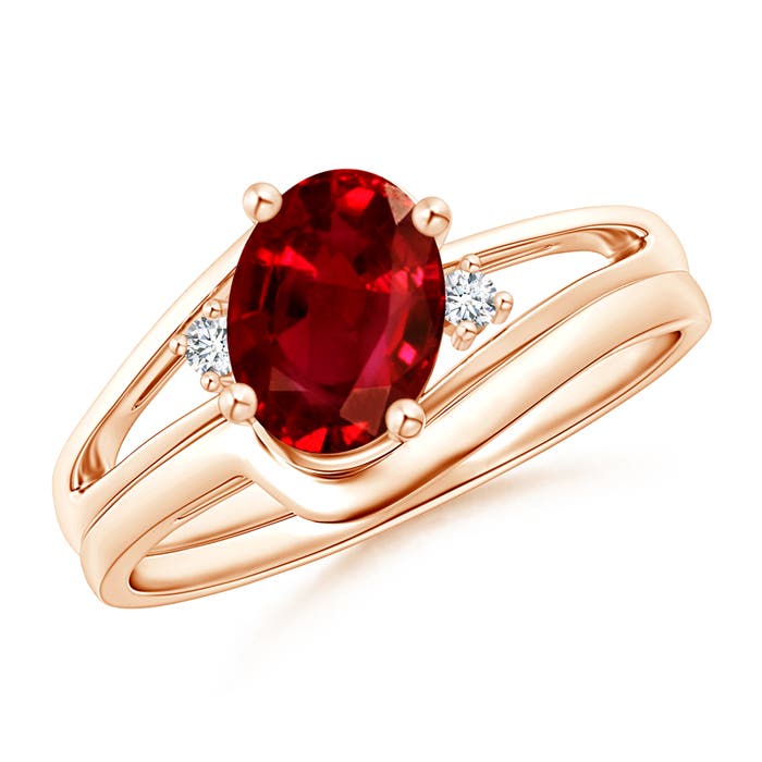 AAAA - Ruby / 1.3 CT / 14 KT Rose Gold