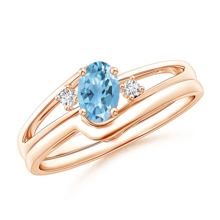 A - Swiss Blue Topaz / 0.56 CT / 14 KT Rose Gold