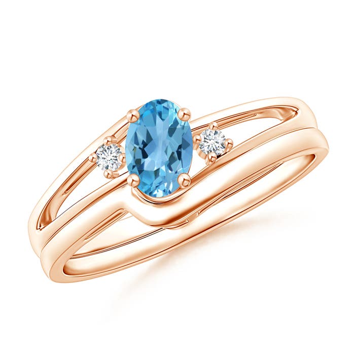 AA - Swiss Blue Topaz / 0.56 CT / 14 KT Rose Gold