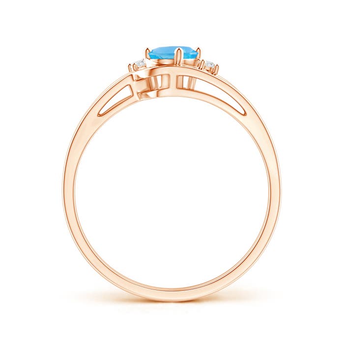 AA - Swiss Blue Topaz / 0.56 CT / 14 KT Rose Gold