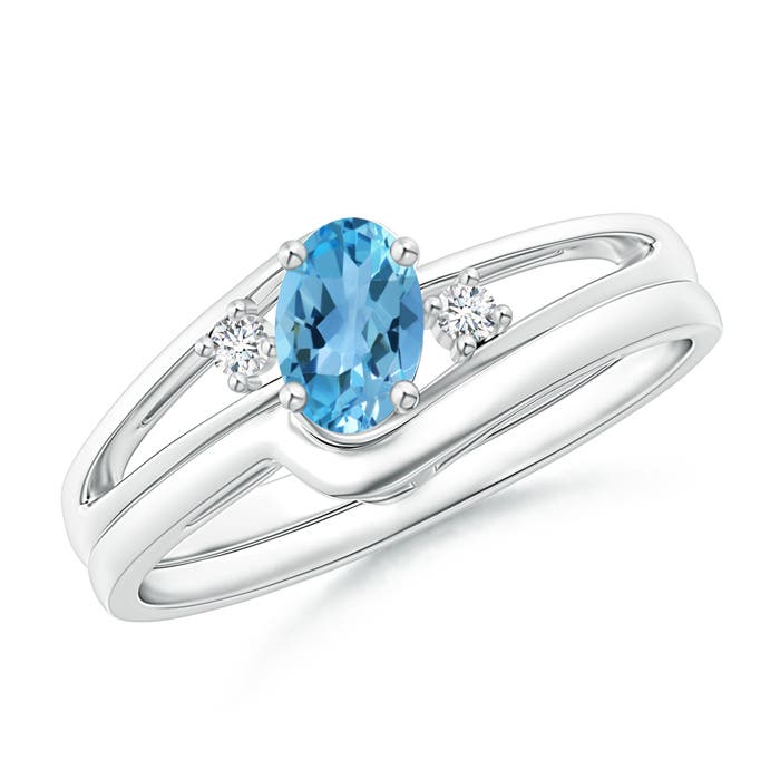 AA - Swiss Blue Topaz / 0.56 CT / 14 KT White Gold