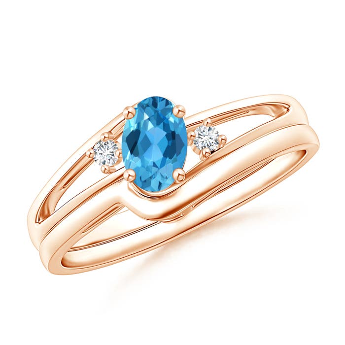 AAA - Swiss Blue Topaz / 0.56 CT / 14 KT Rose Gold