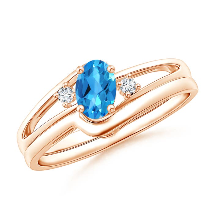 AAAA - Swiss Blue Topaz / 0.56 CT / 14 KT Rose Gold