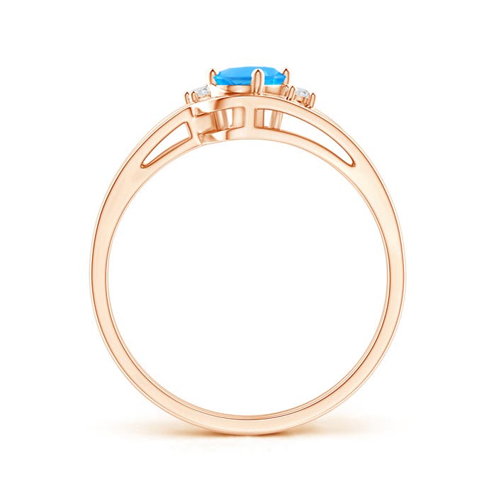 AAAA - Swiss Blue Topaz / 0.56 CT / 14 KT Rose Gold