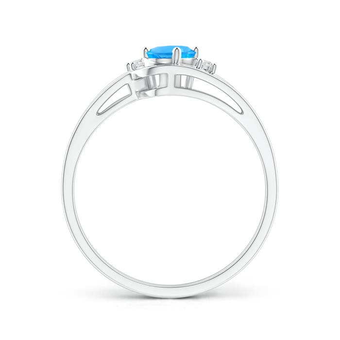 AAAA - Swiss Blue Topaz / 0.56 CT / 14 KT White Gold